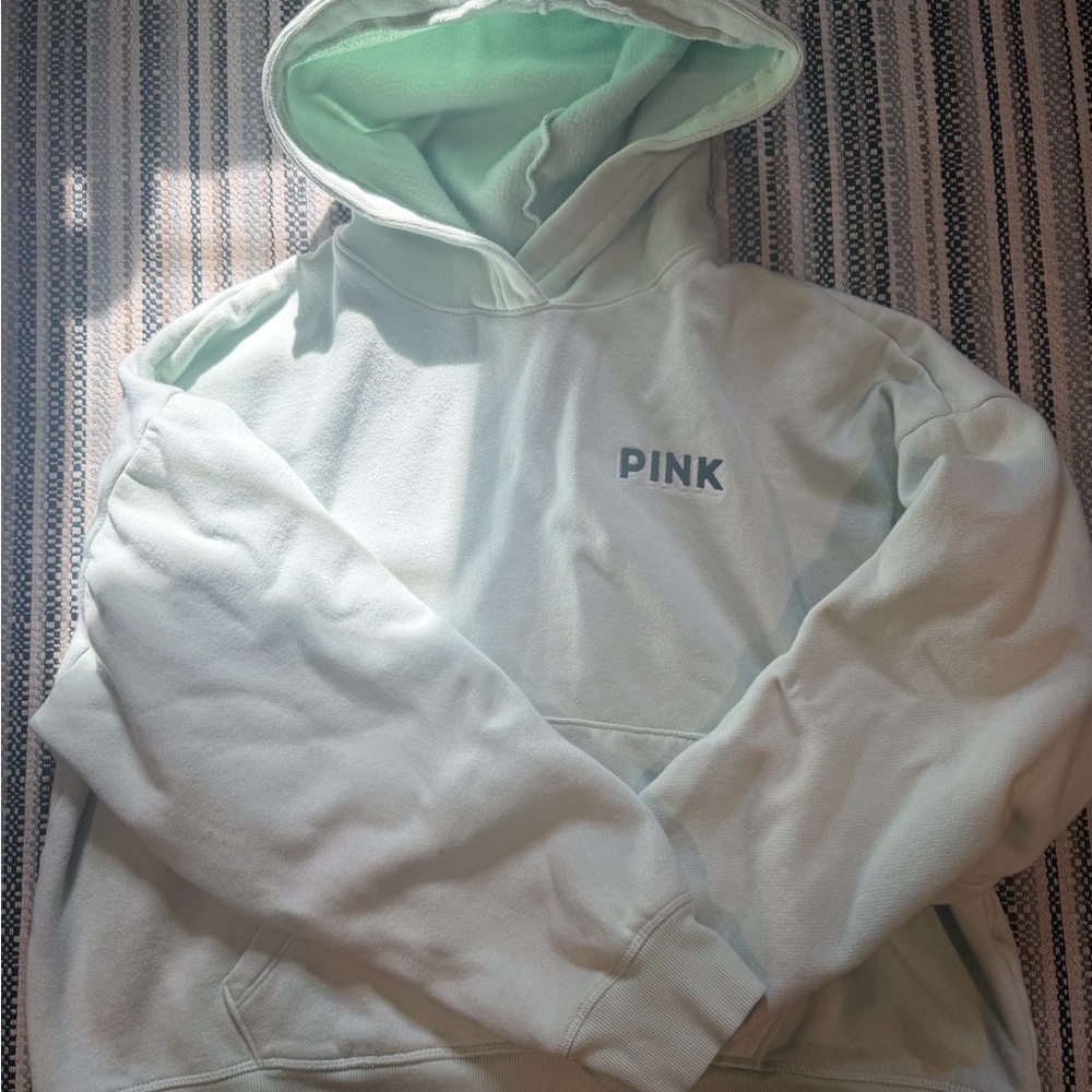 PINK Victoria's Secret Mint Green Logo Hoodie